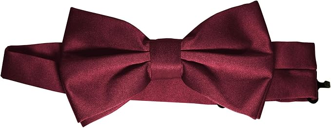 Brand Q Adjustable Solid Pre-tied Bowtie Bow Tie and Hankie