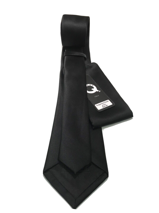 Brand Q Skinny 2.75” Microfiber Tie Necktie & Pocket Square Solid